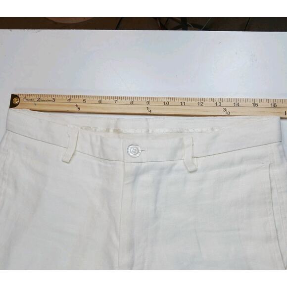 Island Importer Men's Ivory 100% Linen Beach Pants Pockets Size 32x27.5 - Picture 6 of 9